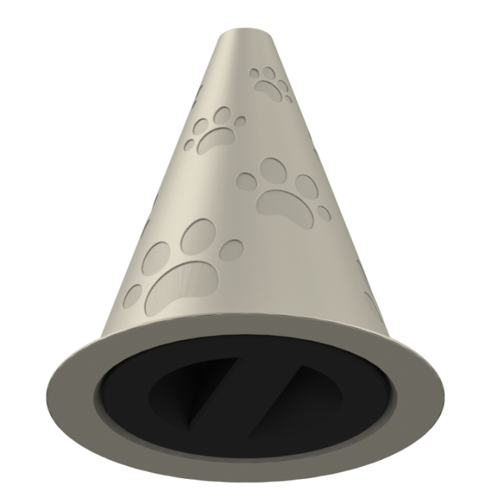 Gumowy przyrząd do noseworku w kształcie stożka – trwały i łatwy do utrzymania w czystości.