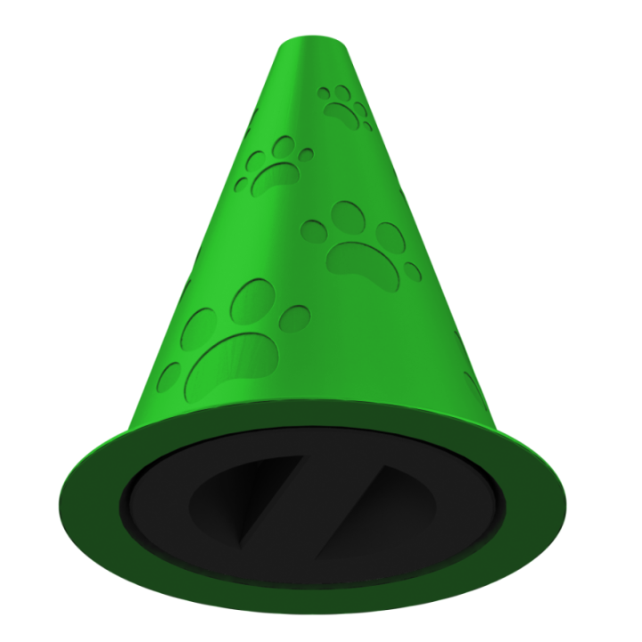 Gumowy przyrząd do noseworku w kształcie stożka – trwały i łatwy do utrzymania w czystości.