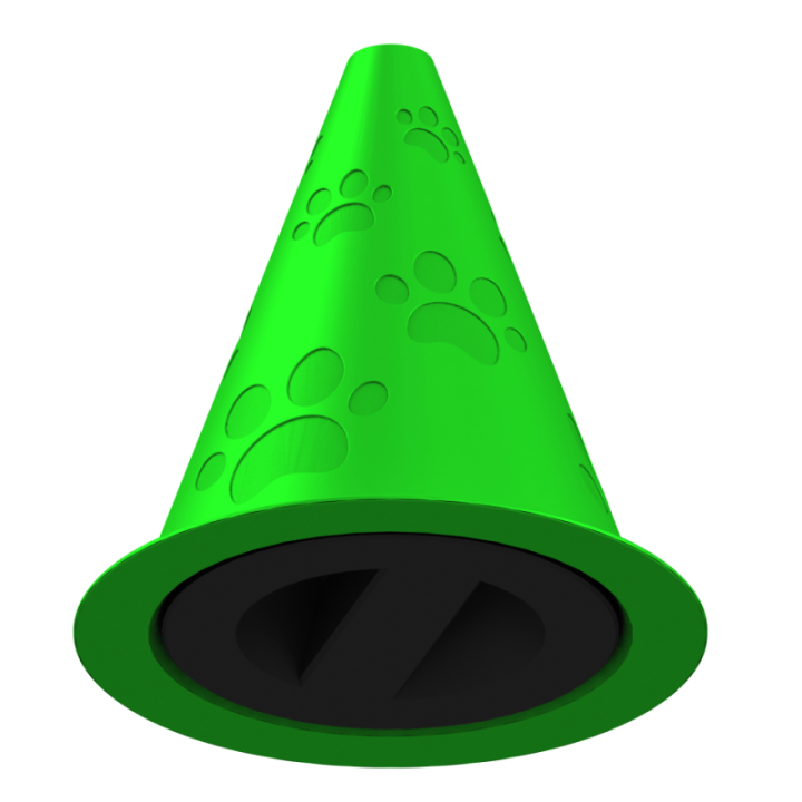 Gumowy przyrząd do noseworku w kształcie stożka – trwały i łatwy do utrzymania w czystości.