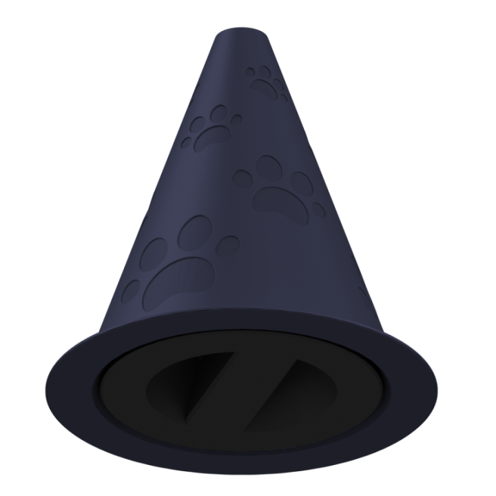 Gumowy przyrząd do noseworku w kształcie stożka – trwały i łatwy do utrzymania w czystości.