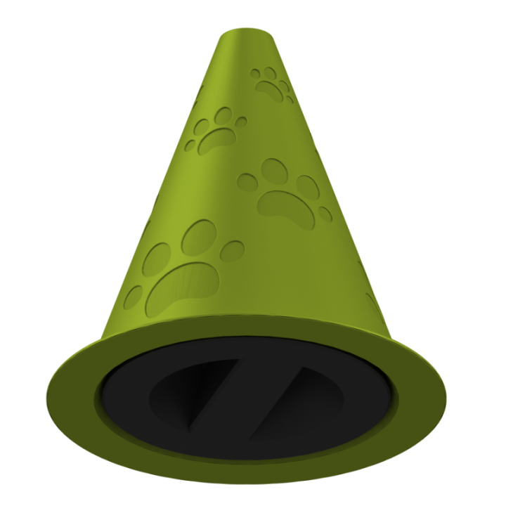 Gumowy przyrząd do noseworku w kształcie stożka – trwały i łatwy do utrzymania w czystości.