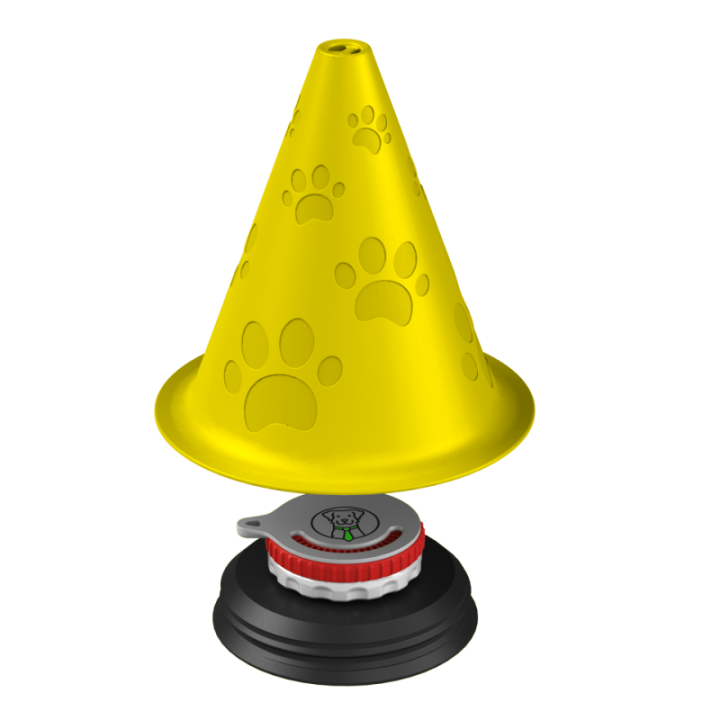 Dekoracyjny dyspenser zapachu – kolorowy pachołek do ćwiczeń scent work.