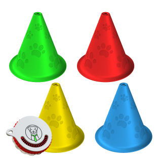 Kezdőcsomag noseworkhoz – 4x edzőkúp + Fluonose Mini+ illatdoboz