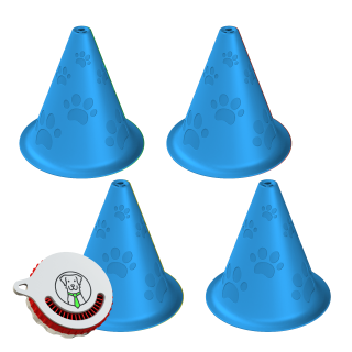 Súprava na nosework – 4x tréningový kužeľ + vôňová plechovka Fluonose Mini+