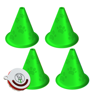 Zestaw startowy do noseworku – 4x pachołek treningowy + puszka zapachowa Fluonose Mini+