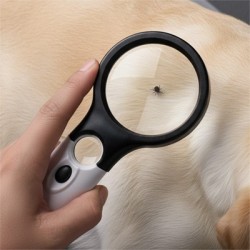 Lupa do szukania pcheł i kleszczy z podświetleniem LED (10x i 30x) Lupa do szukania pcheł i kleszczy z podświetleniem LED (10x i 30x)