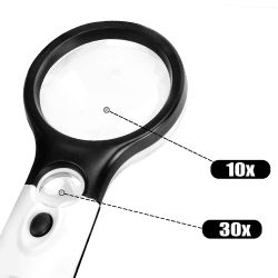 Lupa do szukania pcheł i kleszczy z podświetleniem LED (10x i 30x)