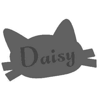 Cabeza de gato - placa con texto personalizado