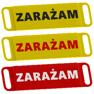 ZARAŻAM - Warnung Aufkleber für Halsband