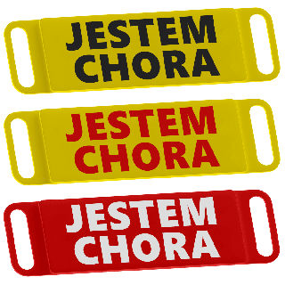 JESTEM CHORA - nakładka ostrzegawcza na obrożę