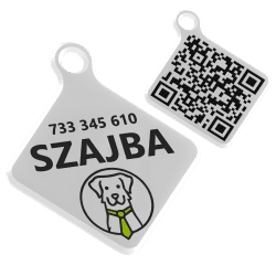 Koera aadressikaart QR-koodi ja veebivisiitka jaoks | Fluo Dog