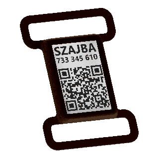 Adresovka na obojok s QR kódom a internetovou vizitkou