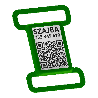 QR kódos címke nyakörvre és online névjegykártya