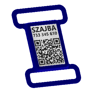 Identificador para collar con código QR y tarjeta de presentación en línea