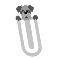 Marque-page avec chien Schnauzer | Fluo Dog