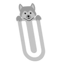 Lesezeichen mit Akita-Hund – originelles Design | Fluo Dog