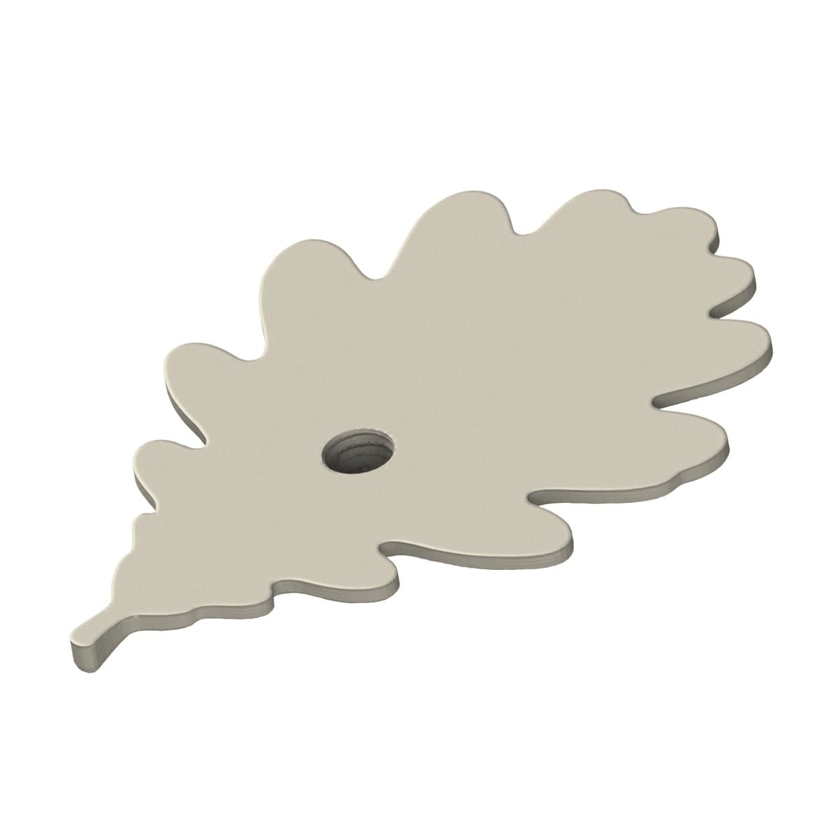 Ukrycie zapachu do treningóe nosework - atrapa dębowego liścia z gniazdem na puszki zapachowe