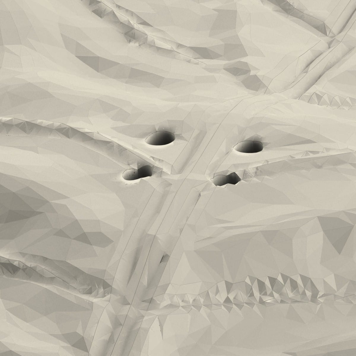 Otwory w atrapie liścia dębu