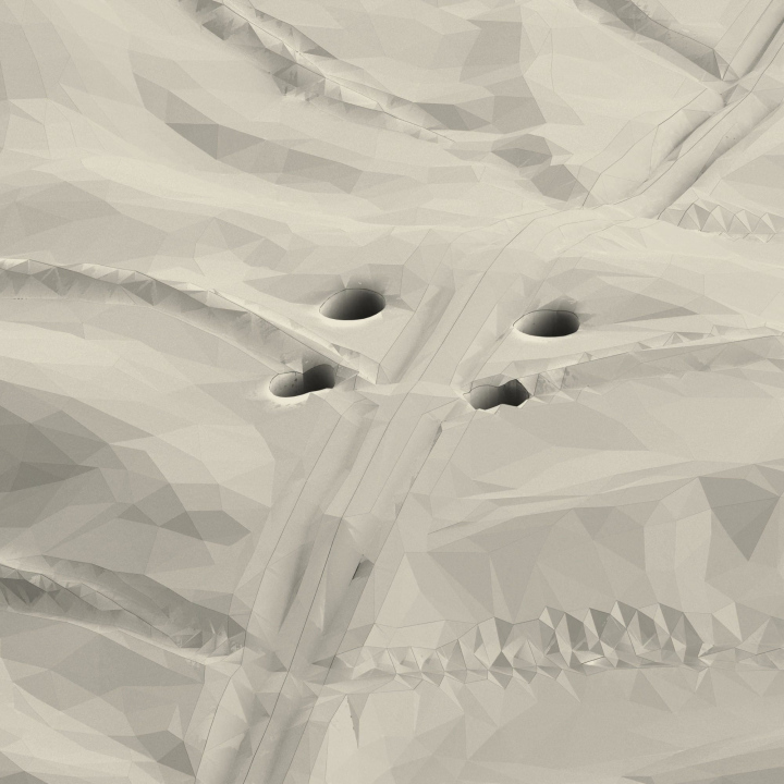 Otwory w atrapie liścia dębu