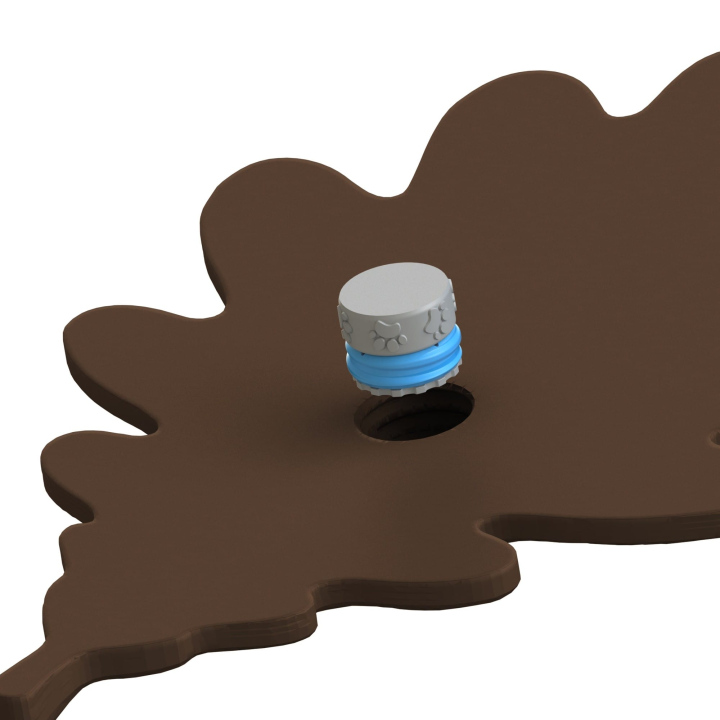 Mocowanie pudełka Fluonose Nano+ w zabawce węchowej Liść dębu