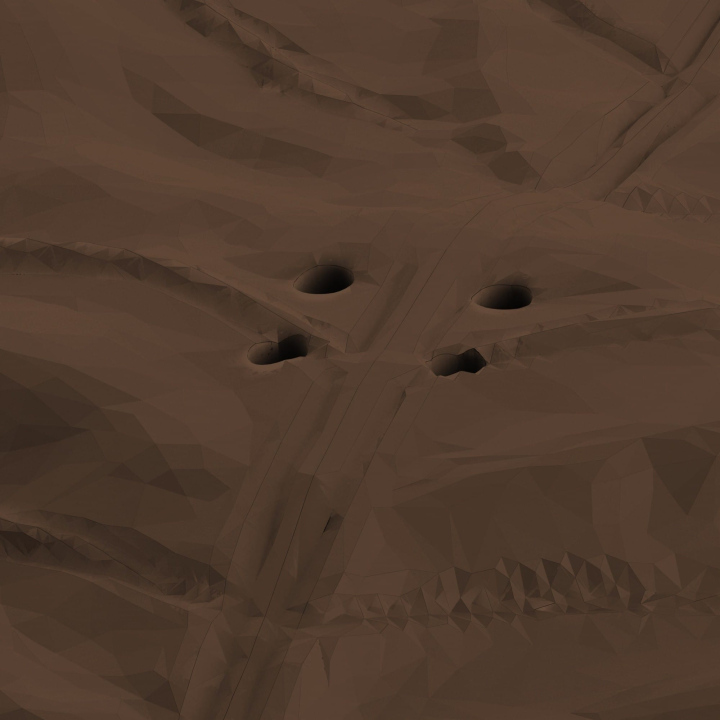 Otwory w atrapie liścia dębu