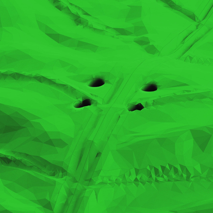 Otwory w atrapie liścia dębu