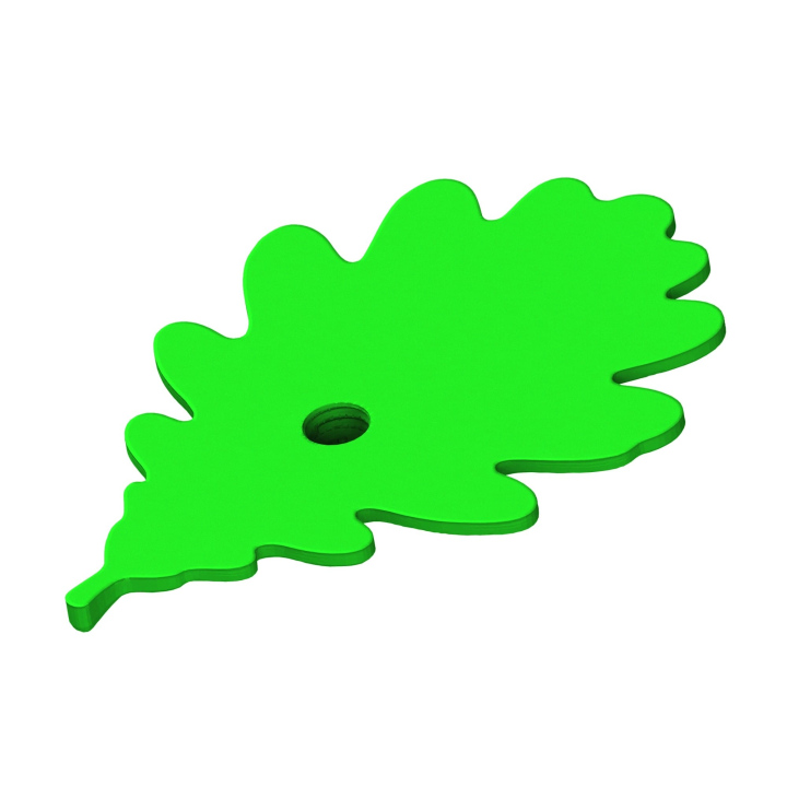 Ukrycie zapachu do treningóe nosework - atrapa dębowego liścia z gniazdem na puszki zapachowe