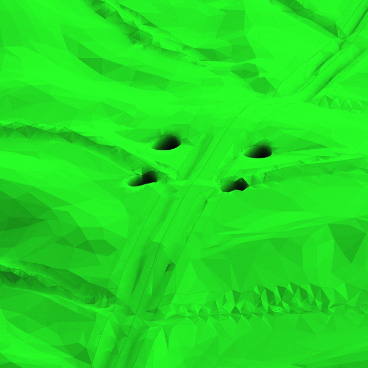 Otwory w atrapie liścia dębu