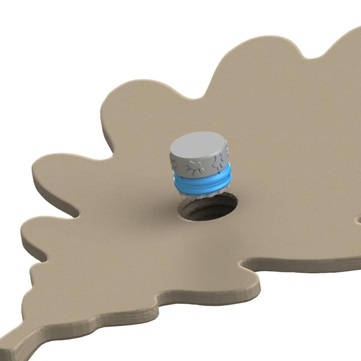 Mocowanie pudełka Fluonose Nano+ w zabawce węchowej Liść dębu