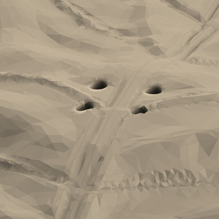 Otwory w atrapie liścia dębu