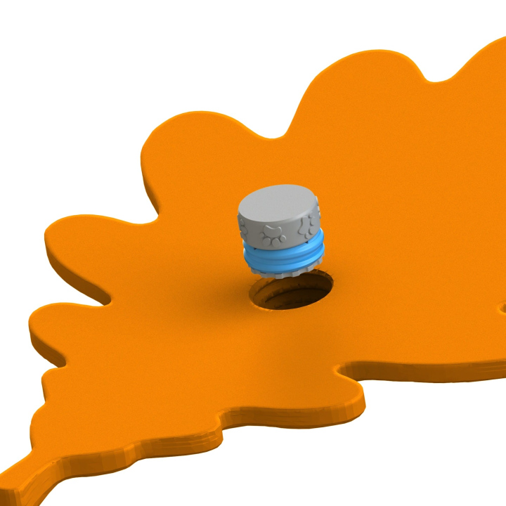 Mocowanie pudełka Fluonose Nano+ w zabawce węchowej Liść dębu