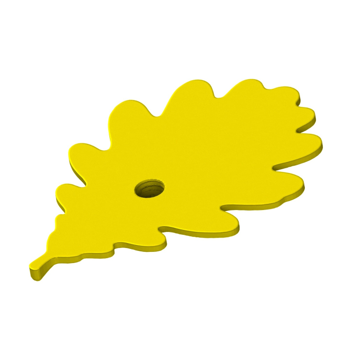 Ukrycie zapachu do treningóe nosework - atrapa dębowego liścia z gniazdem na puszki zapachowe