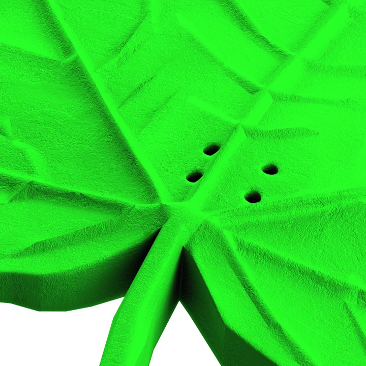 Otwory w atrapie liścia klonu