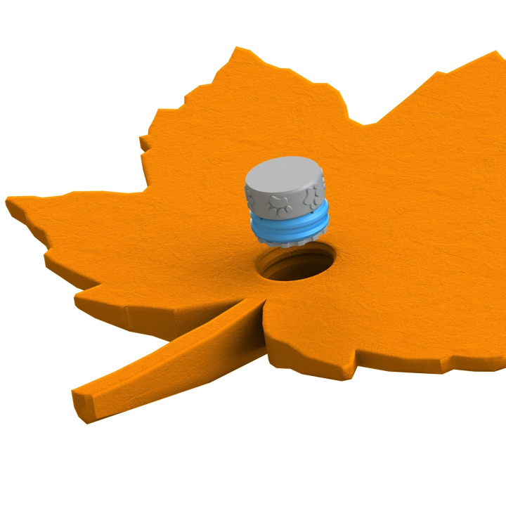 Mocowanie pudełka Fluonose Nano+ w zabawce węchowej Liść klonu