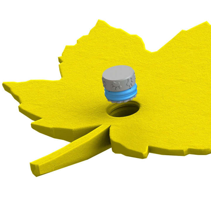 Mocowanie pudełka Fluonose Nano+ w zabawce węchowej Liść klonu