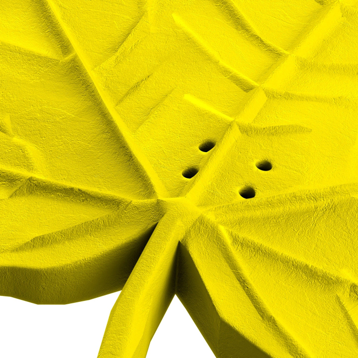 Otwory w atrapie liścia klonu