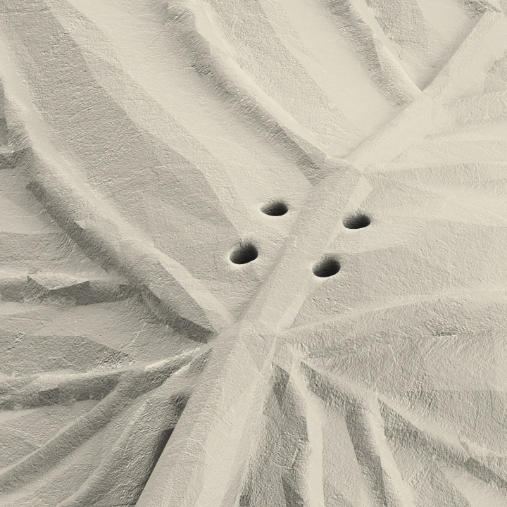 Otwory w atrapie liścia lipy