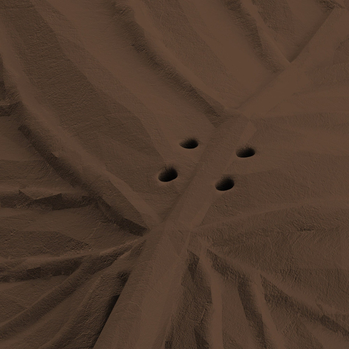 Otwory w atrapie liścia lipy