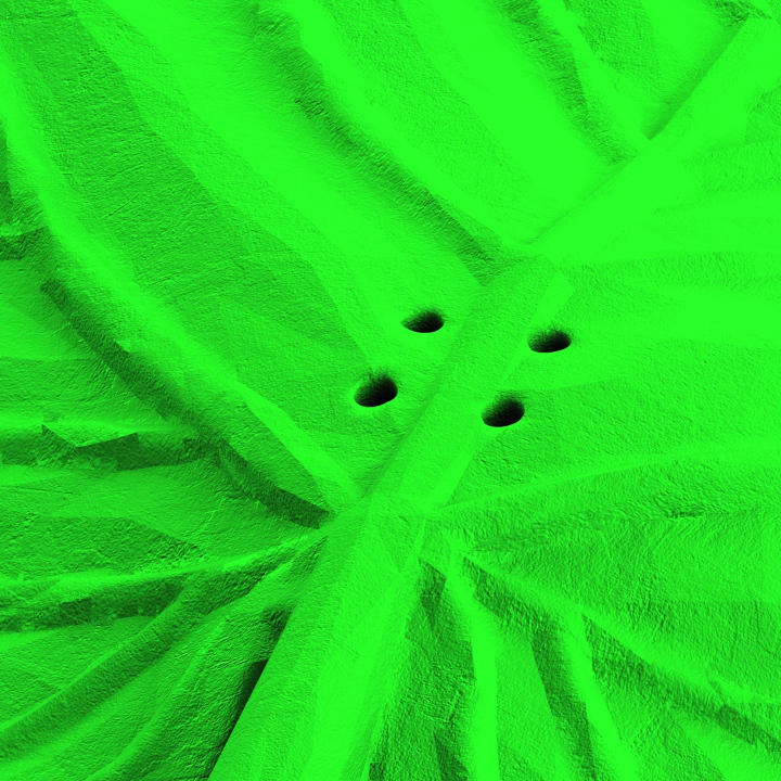 Otwory w atrapie liścia lipy