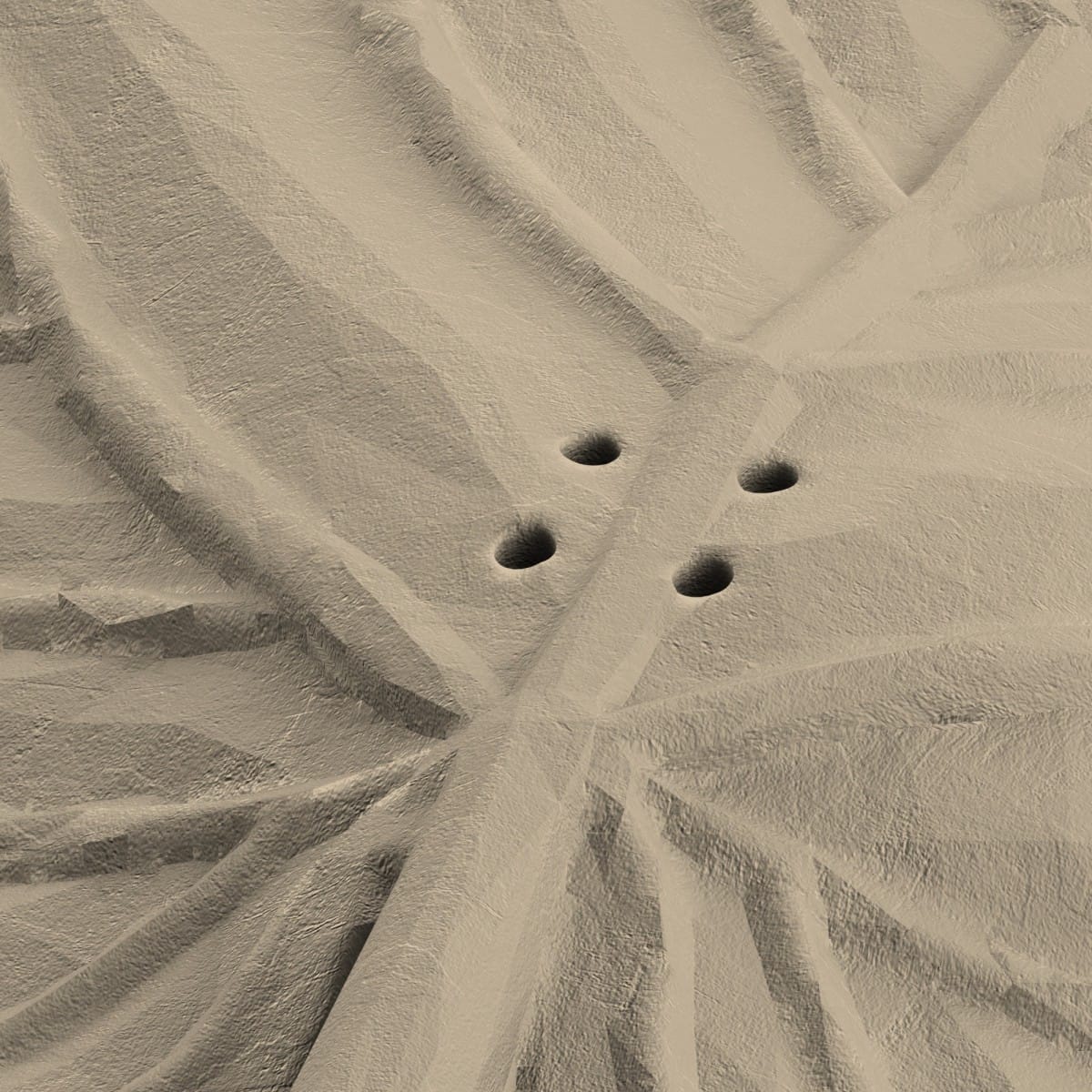 Otwory w atrapie liścia lipy