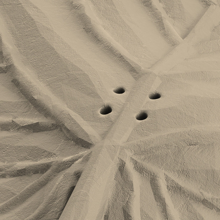 Otwory w atrapie liścia lipy