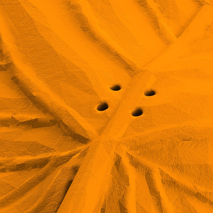 Otwory w atrapie liścia lipy