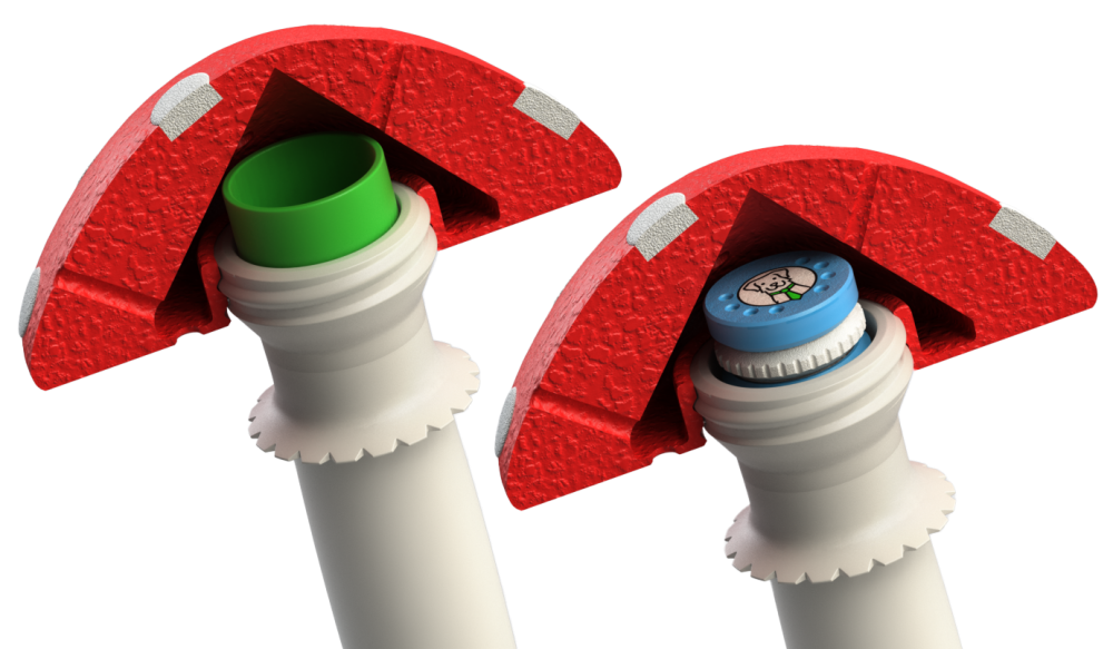 Paddestoel geurige met Fluonose Mikro blik en geur beker