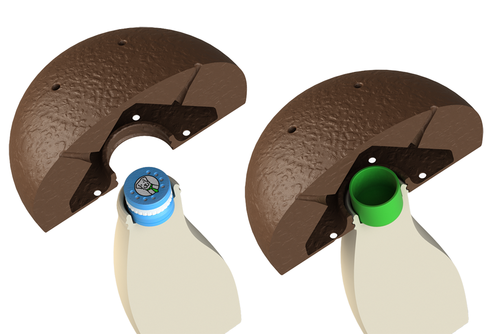 Grzybek węchowy z puszką Fluonose Mikro oraz z kubeczkem zapachowym