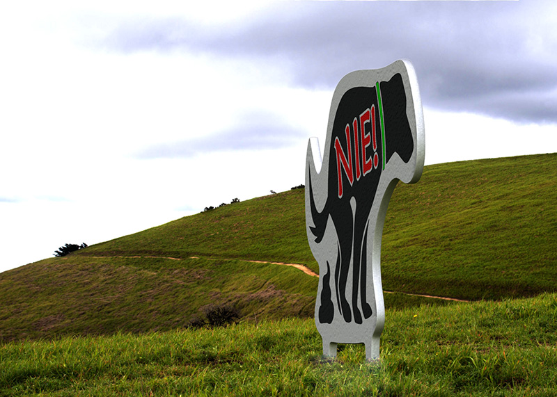 Skilt NEJ for hundefæk - æstetisk design