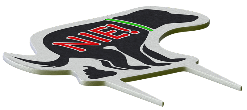 Skilt NEJ for hundefæk - æstetisk design